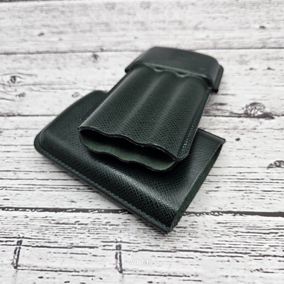 RARE: Louis Vuitton Green Taiga Cigar Case - Picture 4 of 4